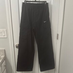 Nike Black Cargo Joggers with White Swoosh